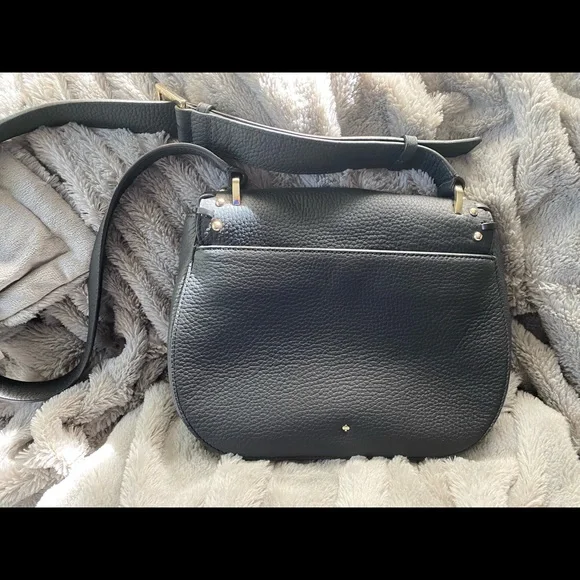 Kate Spade Black Leather Flower Shoulder Bag - Picture 2 of 12